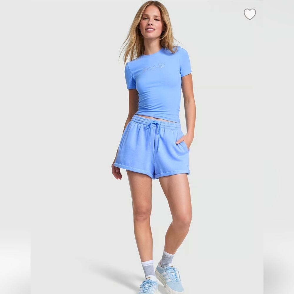 NIP Xxl Vs Pink Fleece Rolled Hem Shorts